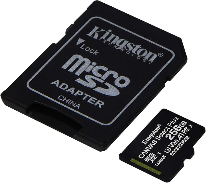 Kingston Canvas Select Plus SDCS2/256GB Scheda microSD Classe 10 con Adattatore SD Incluso, 256 GB