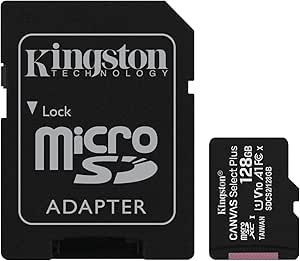 Kingston Canvas Select Plus SDCS2/128GB Scheda microSD Classe 10 con Adattatore SD Incluso, 128 GB