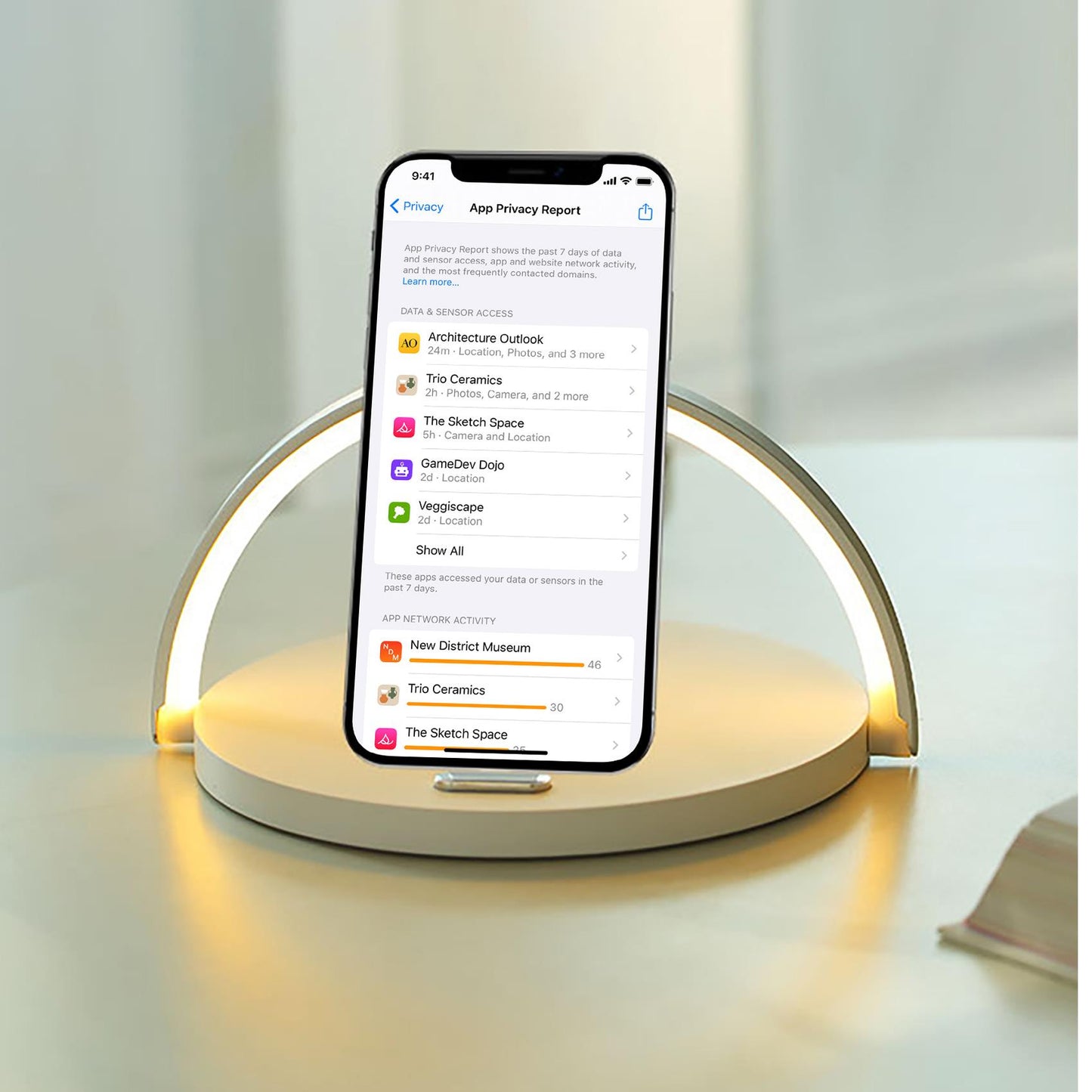 Caricabatterie Wireless 15W Led Lamp Wireless Charger WLLIGHTCIRCLE