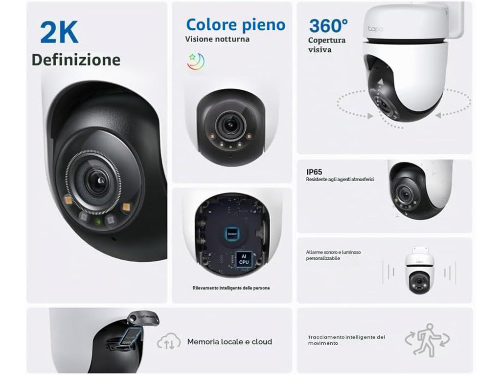 Telecamera Tapo TP-Link TC41 Outdoor Pan/Tilt Wi-Fi  2K