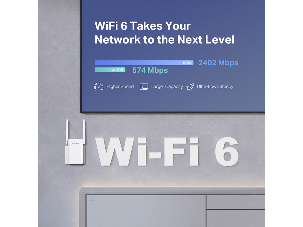 MERCUSYS ME80X Ripetitore Wi-Fi 6 AX3000Mbps,Dual-Band, Porta Gigabit