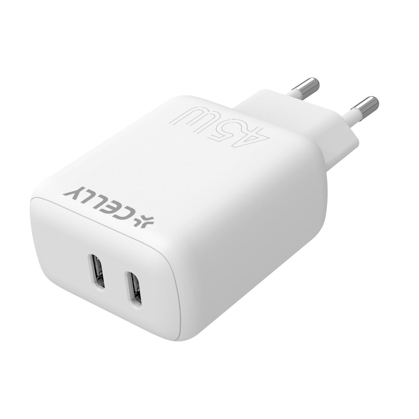 Caricabatterie Celly 45W USB-C Wall Charger TC2USBC45W