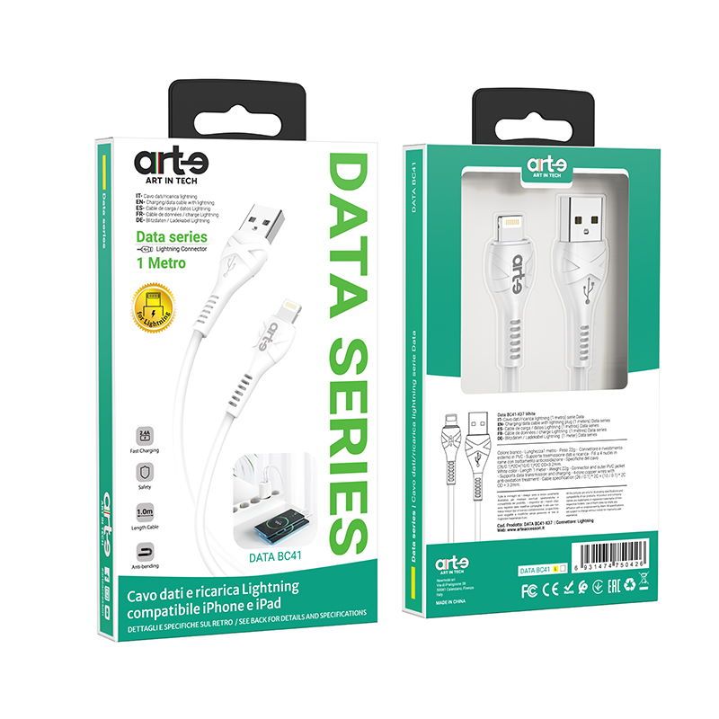 Cavo dati/ricaricarica lightning usb bianco 1m serie Data