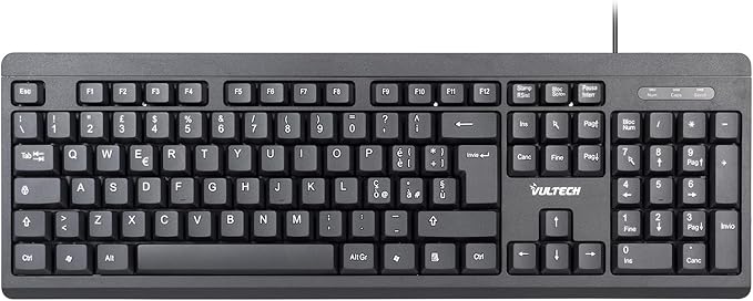 VulTech KEY-609 Tastiera Wired con Cavo USB, 105 Tasti, Layout Italiano